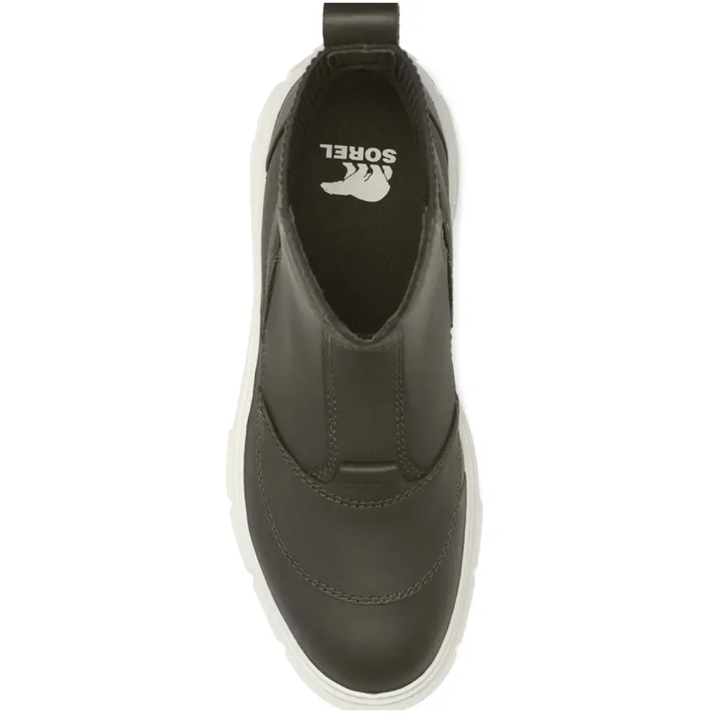 Sorel Black and White Platform Chelsea Ankle Boots